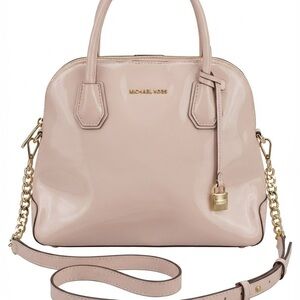 Michael Kors Blush Pink Patent Leather Satchel w/ Crossbody Strap